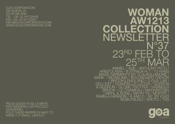WOMAN AW1213 COLLECTION NEWSLETTER ... - Goa Corporation