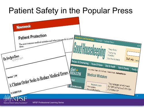 Patient Safety Curriculum Module 10: The National Landscape ...