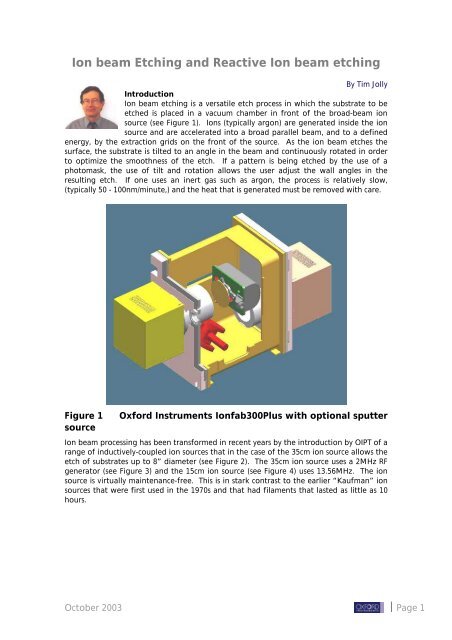 Ion beam Etching and Reactive Ion beam etching