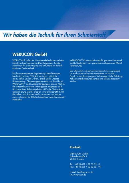 f Wir haben die Technik für Ihren Schmierstoff -  Werucon ...