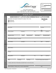 City of Johns Creek Minor Plat Application & Checklist