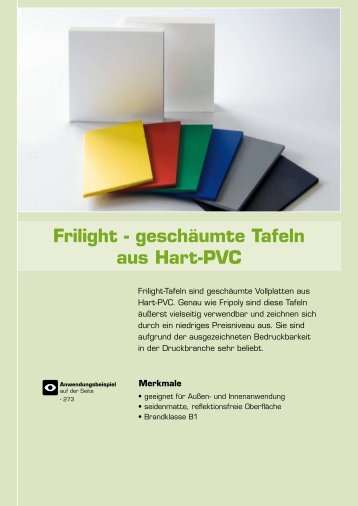 Frilight - geschäumte Tafeln aus Hart-Pvc