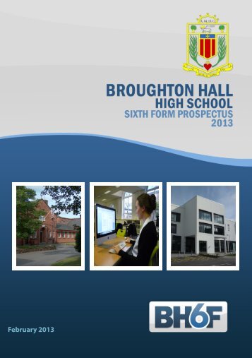 Sixth Form Prospectus 2013 - Broughton Hall High School