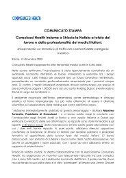 COMUNICATO STAMPA Consulcesi Health insieme a Striscia la ...