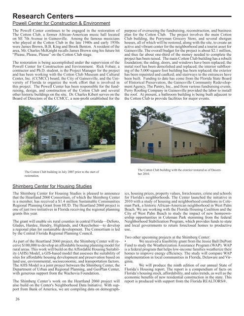 Spring 2011 Newsletter - M E Rinker Sr School of Building ...