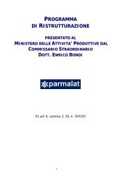 programma di ristrutturazione - Amministrazione Straordinaria