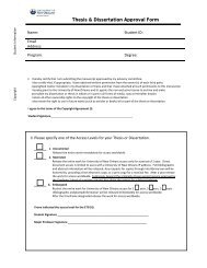 Thesis & Dissertation Approval Form - University of New Orleans