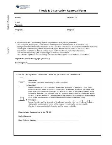 dissertation approval form