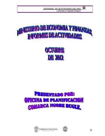 Ngobe Bugle Informe de Actividades ( metas y logros, Octubre 2012 )