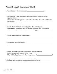 Ancient Egypt Scavenger Hunt - Blue Sky Broadcast