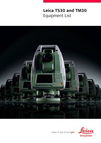 Leica TS30 and TM30 Equipment List