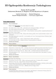 program konferencji - WydziaÃ…Â‚ Filologiczny UJ - Uniwersytet ...