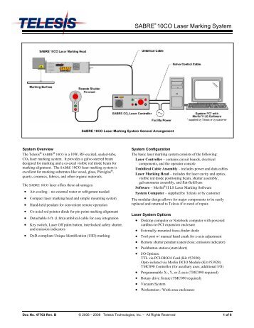 SABRE® 10CO Laser Marking System - Telesis Technologies, Inc.