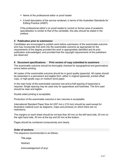 Format of Examinable Outcome - Swinburne University of Technology