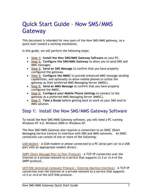 Configuring NowSMS as an MMSC