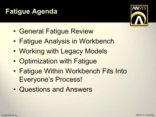 Predicting Fatigue Life with ANSYS Workbench Predicting Fatigue ...