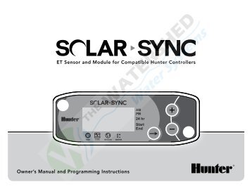 Solar Sync Owner's Manual - Hunter Industries