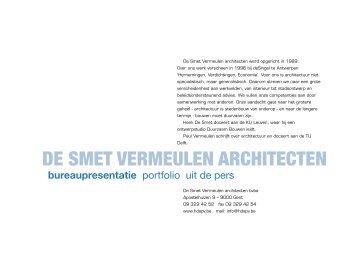 Portfolio De Smet-Vermeulen Architecten - VAi