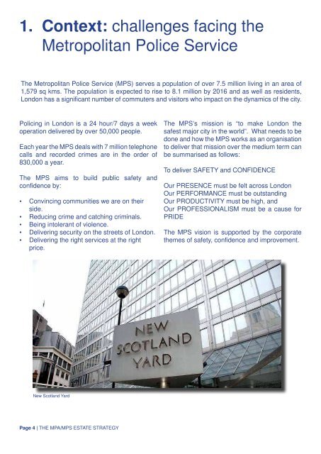 The MPA/MPS Estate Strategy - Metropolitan Police