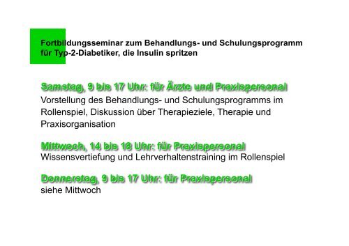 Vorstellung des Behandlungs- und Schulungsprogramms im ...