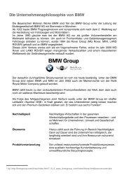 DIe Unternehmensphilosophie von BMW