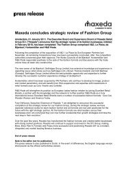 Maxeda concludes strategic review of Fashion Group - Permira