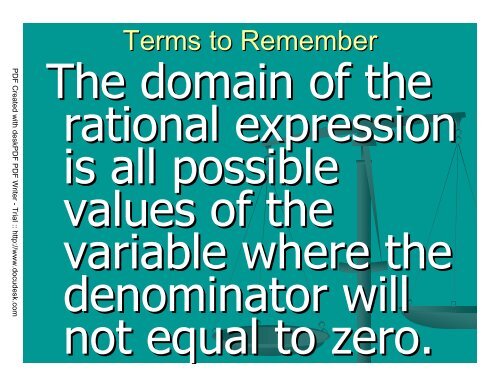 5.4 Rational Algebraic Expressions