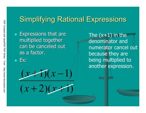 5.4 Rational Algebraic Expressions