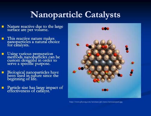 Nanoparticles Nanoparticles as Catalysts in Chemical Reactions