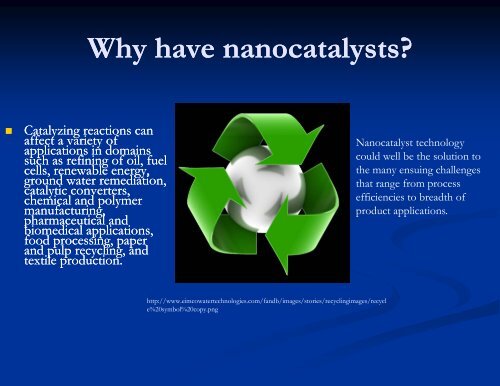 Nanoparticles Nanoparticles as Catalysts in Chemical Reactions