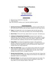 2008 Classroom Rules and Procedures