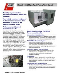 Model 1034 Main Fuel Pump Test Stand - Bauer, Inc.