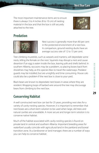 Nest Box Guide For Waterfowl - Alberta Conservation Association