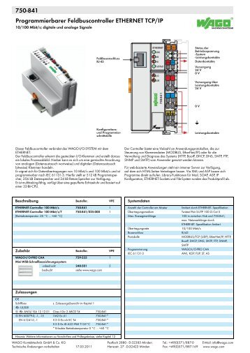 750-841, ETHERNET-Controller 100 Mbit/s - Wago