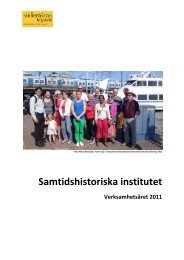 Samtidshistoriska institutet - SÃ¶dertÃ¶rns hÃ¶gskola