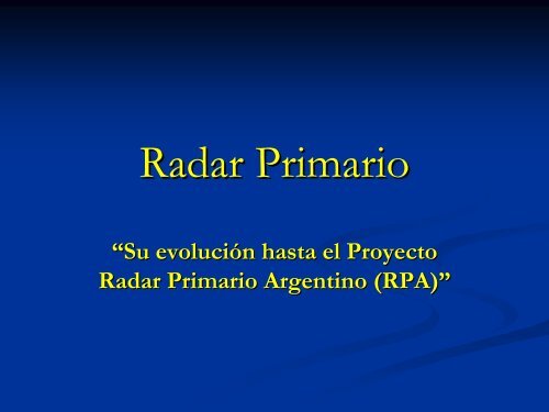 Radar Primario