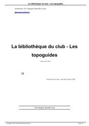 La bibliothÃ¨que du club - Les topoguides - CAF Calanques ...