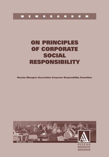 on principles of corporate social responsibility - CSR WeltWeit