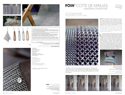 LA COLLECTION - FOINÂ® COTTE DE MAILLES