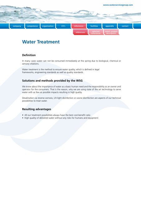 Curriculum Vitae - water service group