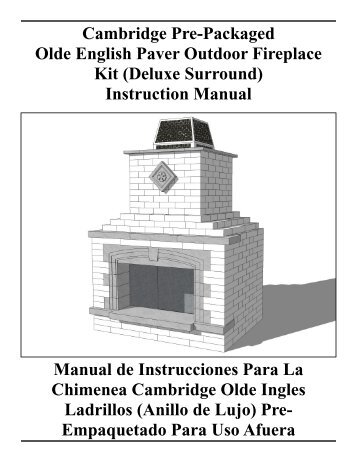 2011 10 Cambridge Pre-Packaged Olde English Paver Fireplace Kit ...