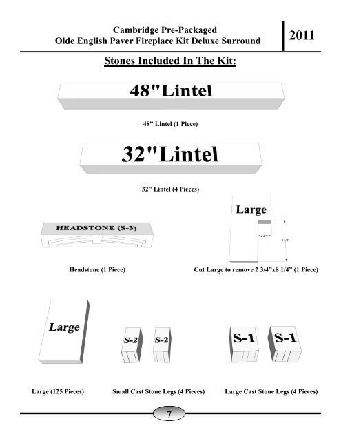 2011 10 Cambridge Pre-Packaged Olde English Paver Fireplace Kit ...