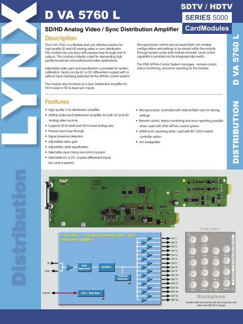 D VA 5760 L ver 1.1.indd - LYNX Technik AG