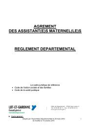 AGREMENT DES ASSISTANT(E)S MATERNEL(LE)S REGLEMENT ...