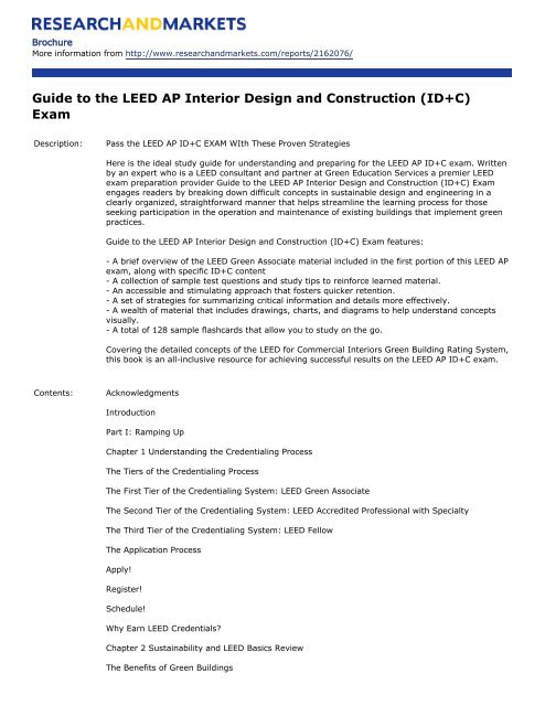 Guide To The Leed Ap Interior Design And Construction Id C