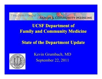 2010 2011 - Family and Community Medicine - University of ...