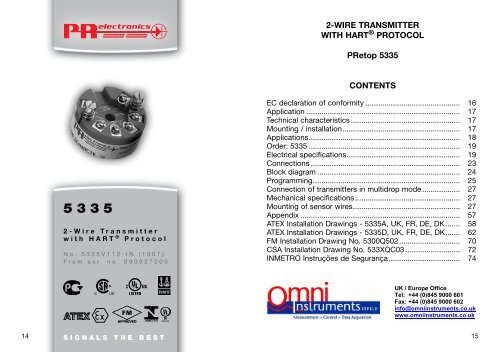 2-WIRE TRANSMITTER WITH HART ... - Omni Instruments