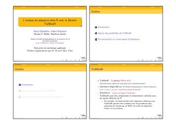 L'analyse de séquence dans R avec la librairie TraMineR Outline ...