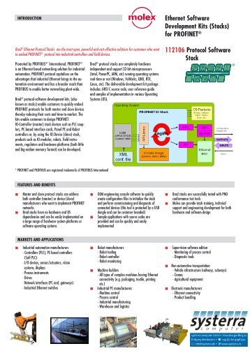 Ethernet Software Development Kits (Stacks) for PROFINET ...