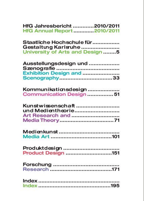 Jahresbericht 2010/2011 - Staatliche Hochschule für Gestaltung ...